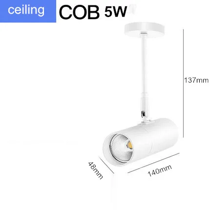 Современные светодиодные потолочные лампы на 360 градусов вращающийся COB фоновый Точечный светильник фойе рельсовая лампа Потолочные светильники Светильник ing - Цвет корпуса: 5W ceiling mounted