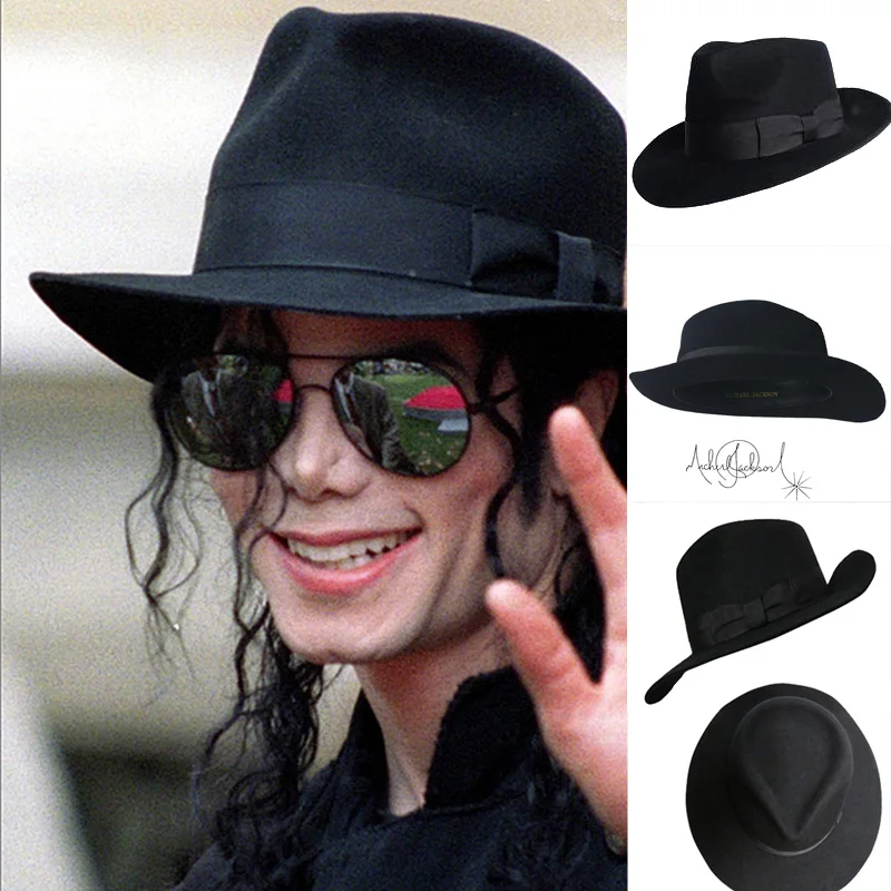 Fedora Hitam Wol Retro Topi Michael 
