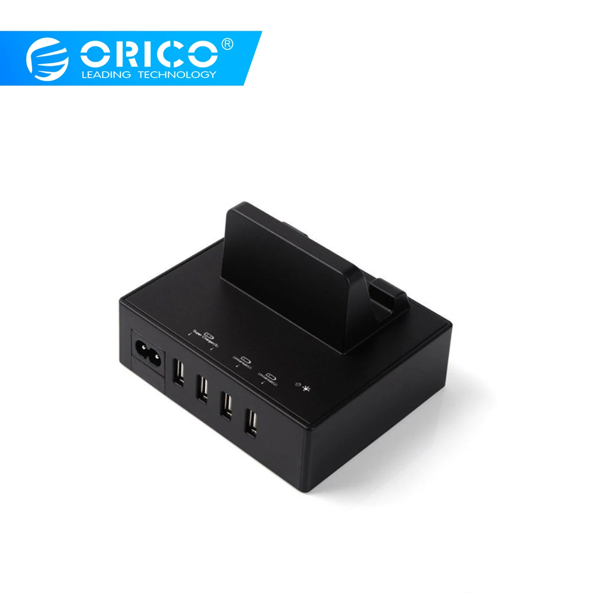 Док-станция ORICO DPC-4US-BK с 4 портами usb для зарядки Ipad/Iphone с вилкой US