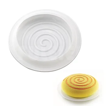 

3d Round Threaded Design Silicone Cake Mold , Baking Pastry tools bread Chocolate Dessert Mousse cake decoration Baking Pan