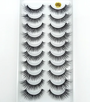 

10 Pairs 3D Soft Faux Mink Hair False Eyelashes Natural Messy Eyelash Crisscross Wispy Fluffy Lashes Extension Eye Makeup Tools