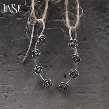 JINSE S925 Pure Silver Jewelry Luxury Vintage Antique Silver Four Flowers Pendants Drop Dangle Earrings For Women 4.50mm
