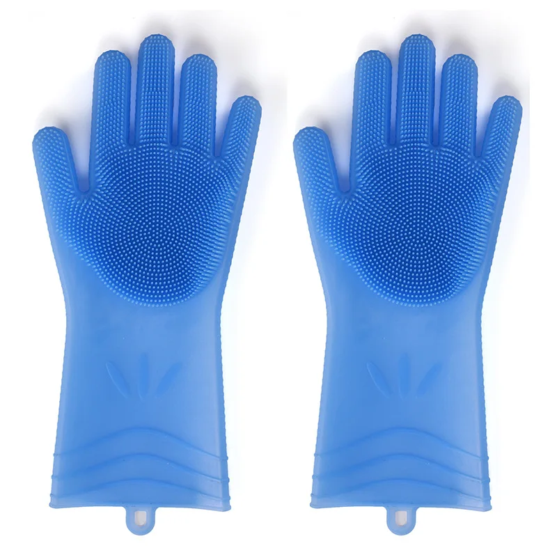 Silicone Cleaning Gloves Dusting Dish Washing Pet Care Grooming Hair /Potato/Car/Insulated for Kitchen Household Tools Helper