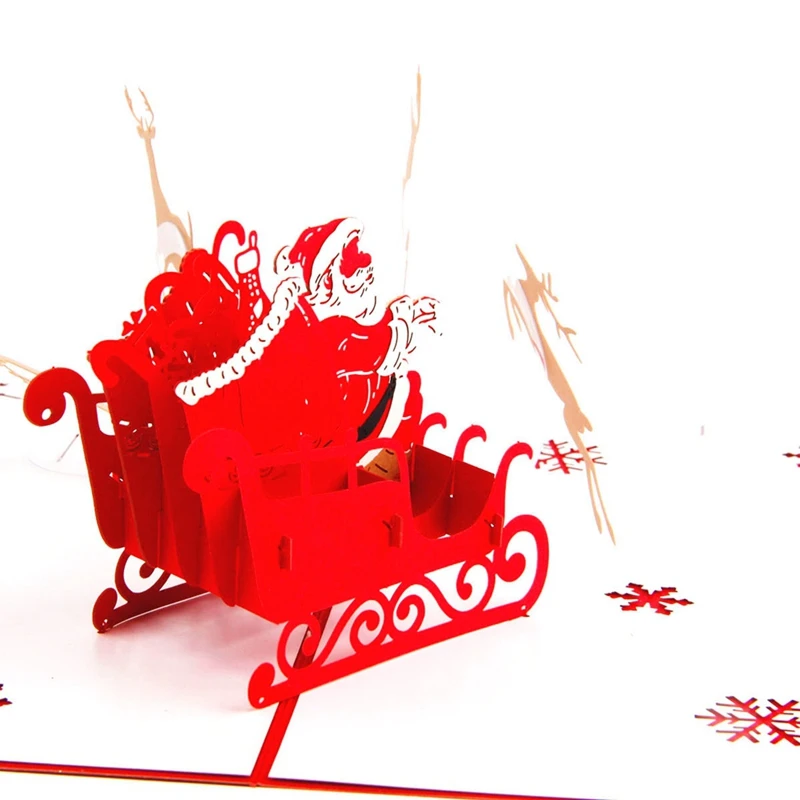  3D Pop Up Merry Christmas Gifts Cards with Envelope for Party Invitation All Occasion Customizable - 32922080758