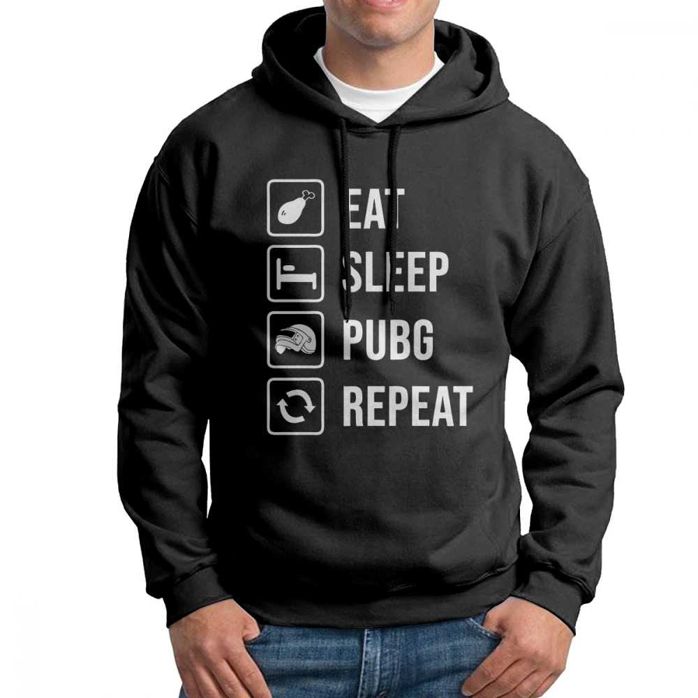 

Men Eat Sleep PUBG Repeat Winner Winner Chicken Dinner Hoodies Printed 100% Cotton Hooded Sweatshirt Novelty Pullovers