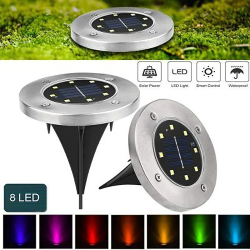 

Lamp Lights Ground Lamp Home Outdoor 8 LED Colorful Color Durable Buried Light Eco-Friendly Gutter