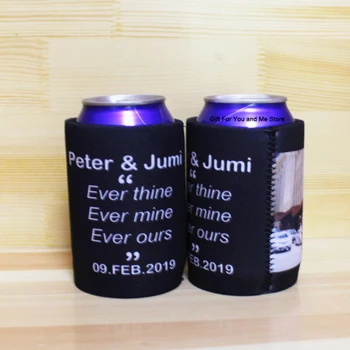 

100pcs Printing Logo Beer Can Cooler Holder Beer Can Cover Custom Stubby Holders Neoprene Bottle Holder Can Cooler Wedding Favor