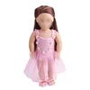 18 inch Girls doll dress Pink tulle lace dress American new born clothes Baby toys fit 43 cm baby accessories c100