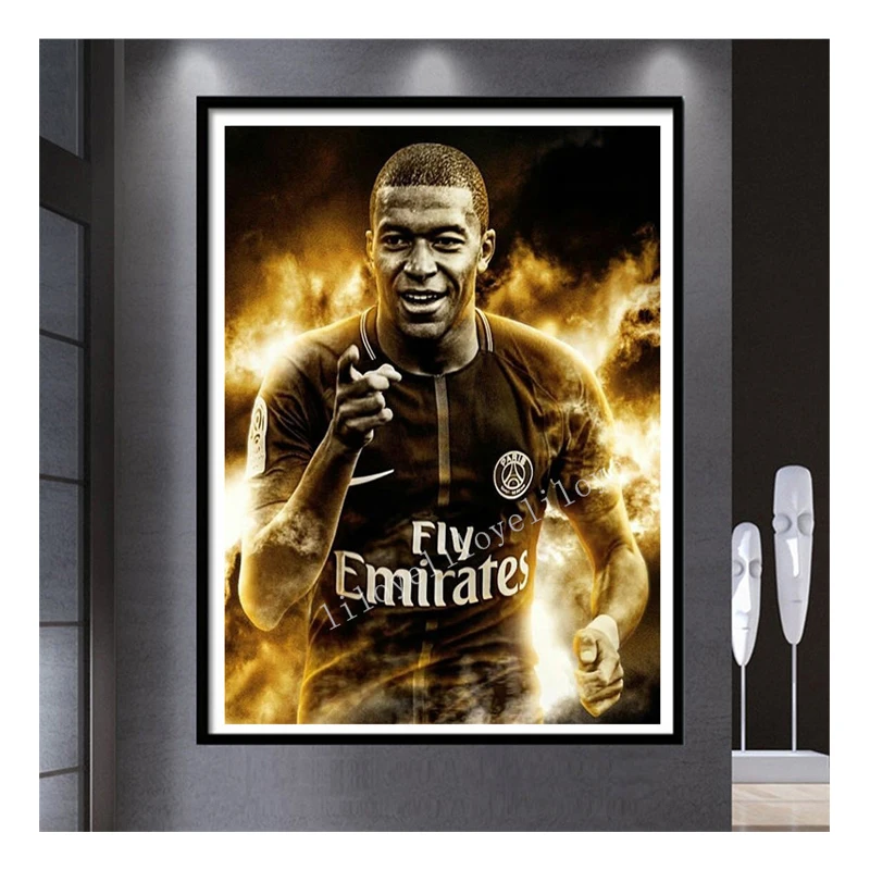 

DIY 5D Diamond Mosaic Football Mbappe Handmade Diamond Painting Cross Stitch Kits Rhinestones Diamond Embroidery Pattern FG875