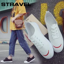 

Stravel Women Canvas Shoes Solid Color Female Shoes Casual Women Shoes Lady Lace-up Sneakers Vulcanized Shoes
