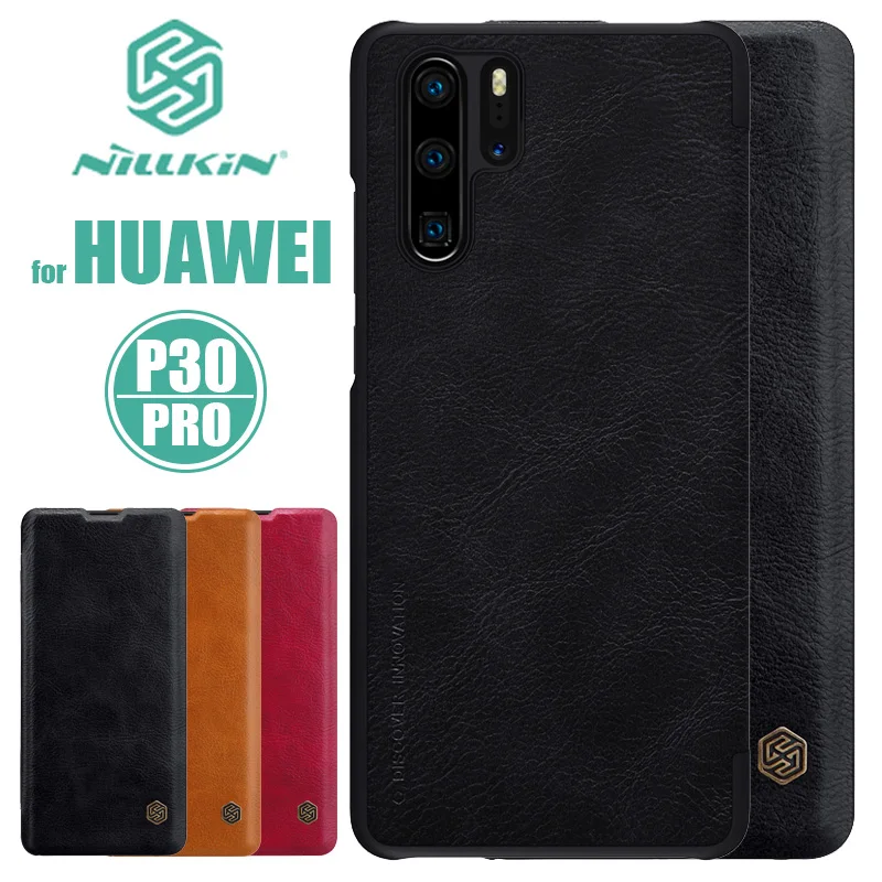 Чехол для Huawei P30 Pro Nillkin Qin кожаный чехол с откидной крышкой Роскошный телефона в
