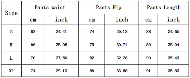 size table