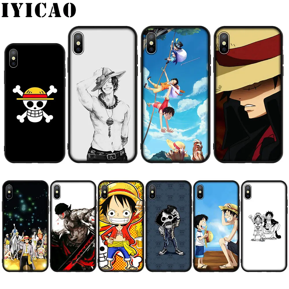 IYICAO Anime One Piece Luffy Soft Case for iPhone XR X XS Max 8 7 6 6S Plus 5 5S SE Cover |