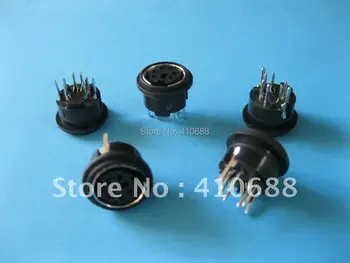 

200 Pcs Per Lot Mini 6 Pin Circular DIN Connector Snap and Lock Vertical Mini-DIN Hot Sale High Quality