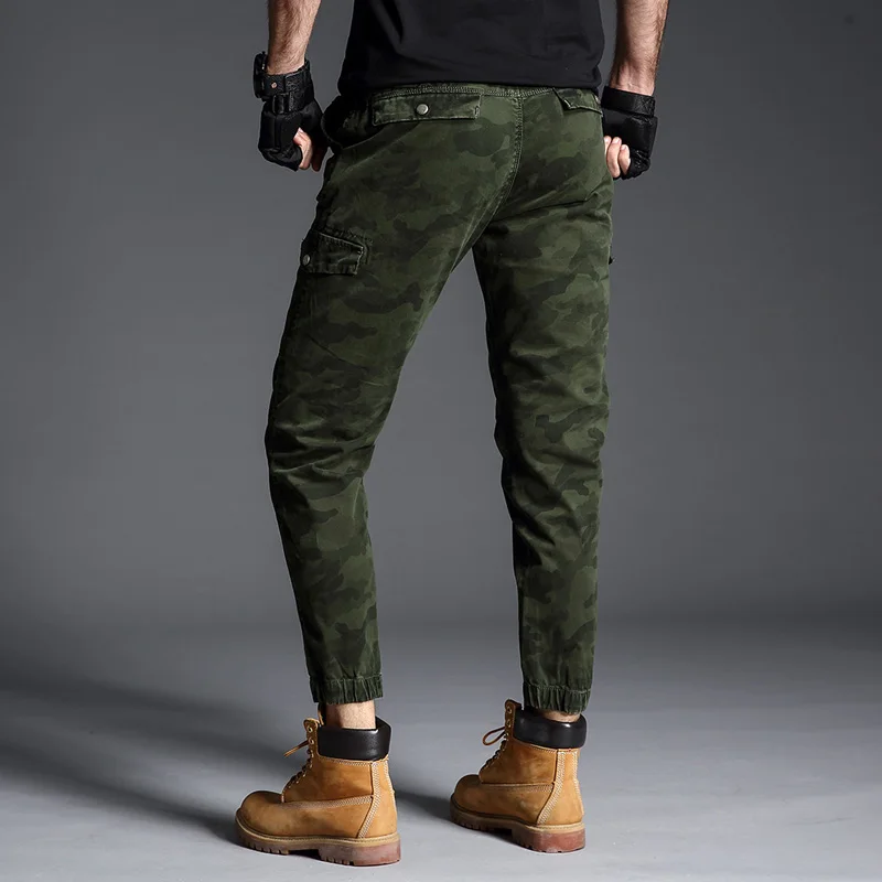 Men Cargo Pants Khaki Big Pocket Decoration Mens Casual Trousers Male Spring Fashions Army Tactical Camouflage Pants Overalls