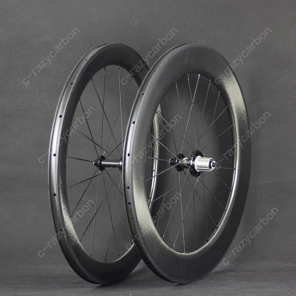 Excellent 45/50/58/80mm Dimple Carbon Wheels Clincher/Tubular 700c Road Bike Aero Wheels 1