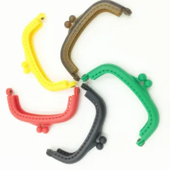 

Fashion Candy Colors DIY Plastic Coin Purses Bags Arc Frame Kiss Clasps Semicircle Locks 9x5cm Handbags Handle Making, 5Pcs/lot