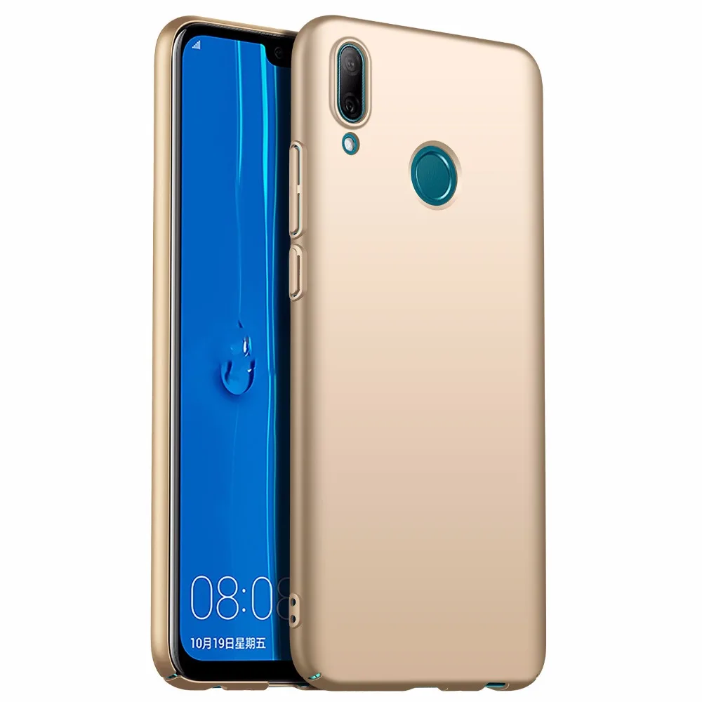 Для huawei Y9 2019 чехол Полный Защитный Стекло + ультра тонкий жесткий матовый на y 9 JKM