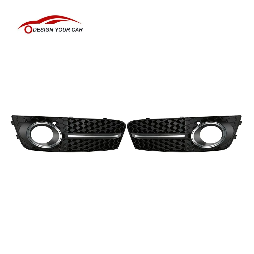 

2016 One Pair Black Front Car Grilles for Audi A4/B8 2008-2011 Car Fog Light Cover Grilles Replacement for Car