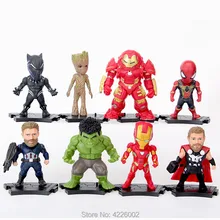 Buy 10cm Marvel The Avengers 3 Hulkbuster Superheroes Hulk Thor Spiderman PVC Action Figures Ironman Dolls Figurines Kids Toys 8pcs Free Shipping