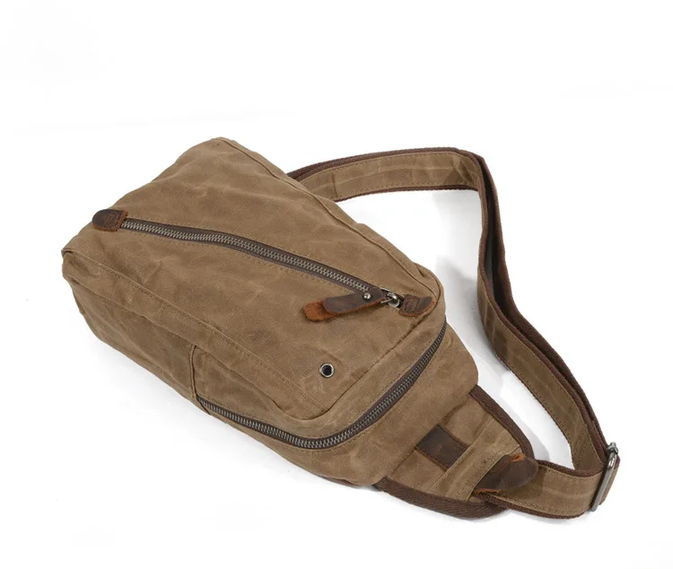 Вощеная Водонепроницаемая холщовая нагрудная сумка с одним плечевым ремнем на спине, сумки через плечо, мужская женская сумка на ремне, рюкзак для путешествий
