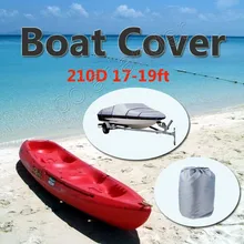 Серый водостойкий 210D крышка лодки для катера 17-19ft луч 12" Trailerable рыба Лыжная V-Hull Погодостойкая УФ Защита от снега