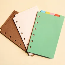 

notebook standard A7 loose-leaf notebook paper index paper 6 holes daily memos 5 sheets index filler papers