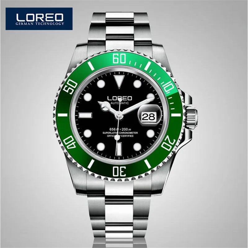 

LOREO Orologi Uomo Sapphire Crystal Automatic Mechanical Relogio Men Sport Watch Relojes Elogios Relogio Masculino Esportivo A32