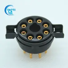 Free Shipping 10PCS K8A CMC bakelite 8pin tube socket,golden plate copper pin,for KT66 KT88 6SL7 6SN7 6V6 5AR4