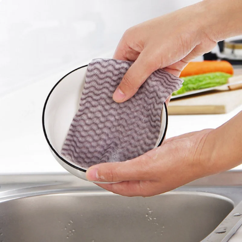 Wiping Scouring Pad Disposable Rags Non-woven Kitchen Cleaning Cloth Dishcloth Bathroom Washing Cloth oil-free absorbent wipes