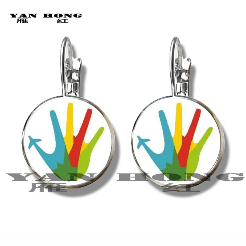 Модные серьги с подвеской 16 мм стеклянный кристалл Геометрические элементы