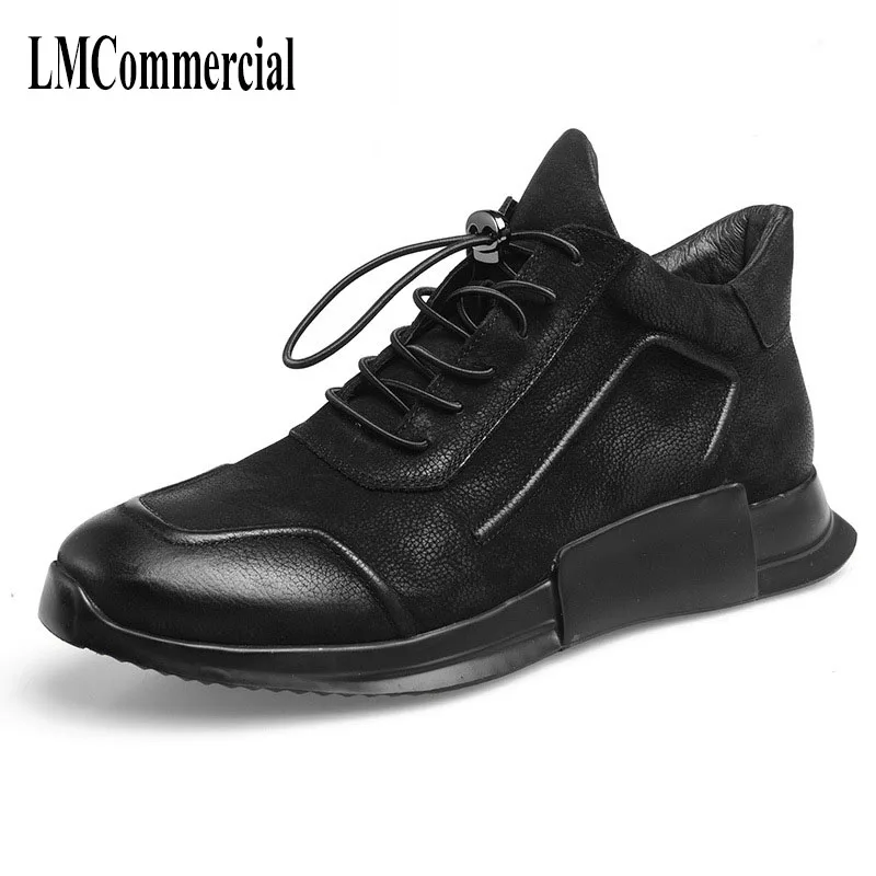 

spring and autumn casual high shoes male real Leather s all-match cowhide oots men new winter leisure men's shoes British retro