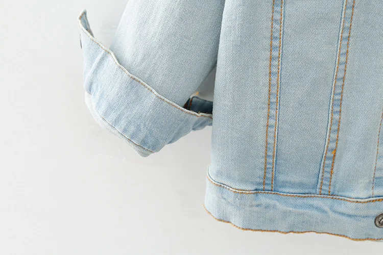 baby girls denim jackets coats spring autumn kids jeans coat children outerwear infant girl cartoon rabbit outerwear coats (22)