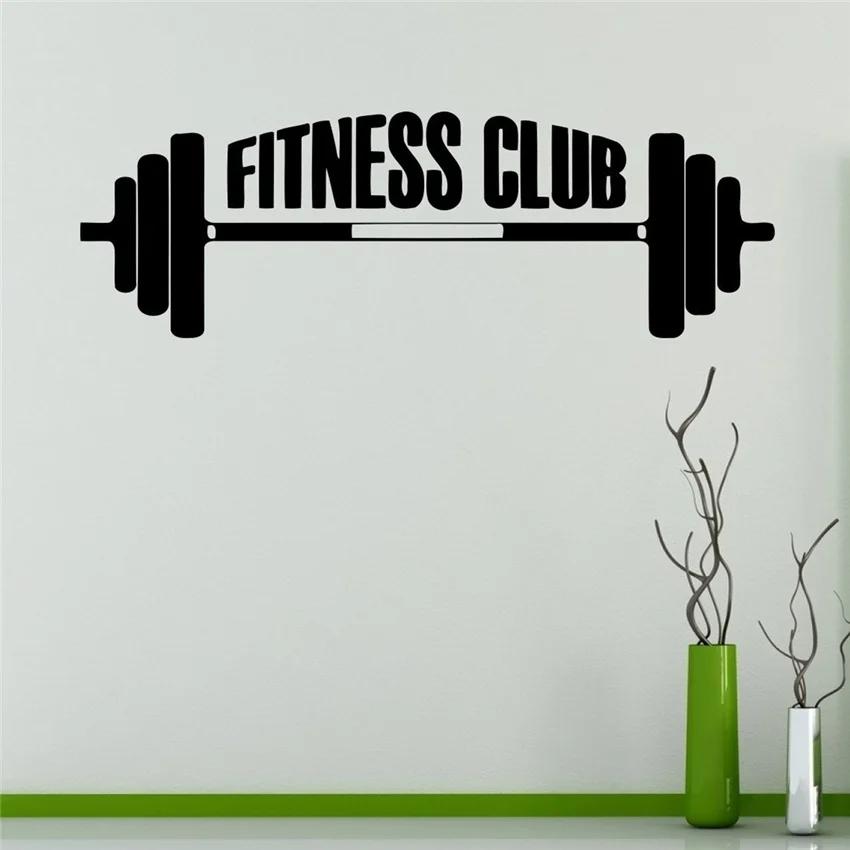 

Fitness Club Wall Sticker Workout Gym Vinyl Sticker Healthy Lifestyle Home Interior Wall Art Murals Housewares Design M40