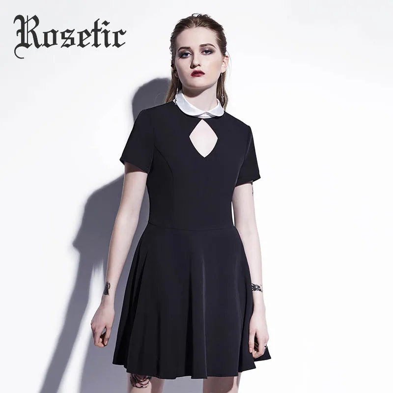 Купить Розовое готическое платье с вырезом пентаграмма летнее Черное женское готическое платье уличная ведьма темное крутое модное опрятное мини платье Gothics и другие товары категории Платья в магазине Rosetic Official Store на AliExpress dress fashion и mini dress