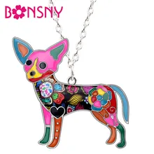 Bonsny Макси себе металлического сплава cinnamhuas собака цепочка-Колье Воротник Подвеска новые модные эмаль ювелирные изделия для женщин