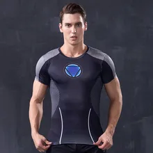 Iron man Captain America Superheld 3D T shirts Fitness Mannen Avengers Burgeroorlog Tee Compressie Kleding