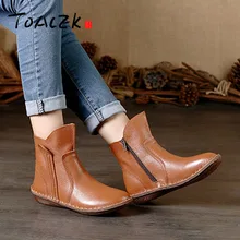 Autumn and winter new women's shoes handmade Martin boots leather boots retro women's boots winter plus velvet flat leather boot Autumn and winter new women's shoes handmade Martin boots leather boots retro women's boots winter plus velvet flat leather boot