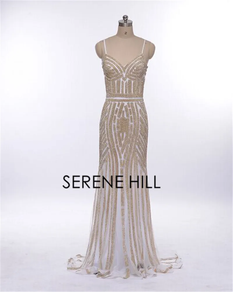 Robe De Soiree бриллиантовое вечернее платье телесного цвета, серые, серебристые вечерние платья, официальное длинное вечернее платье размера плюс LA6002 - Цвет: white gold