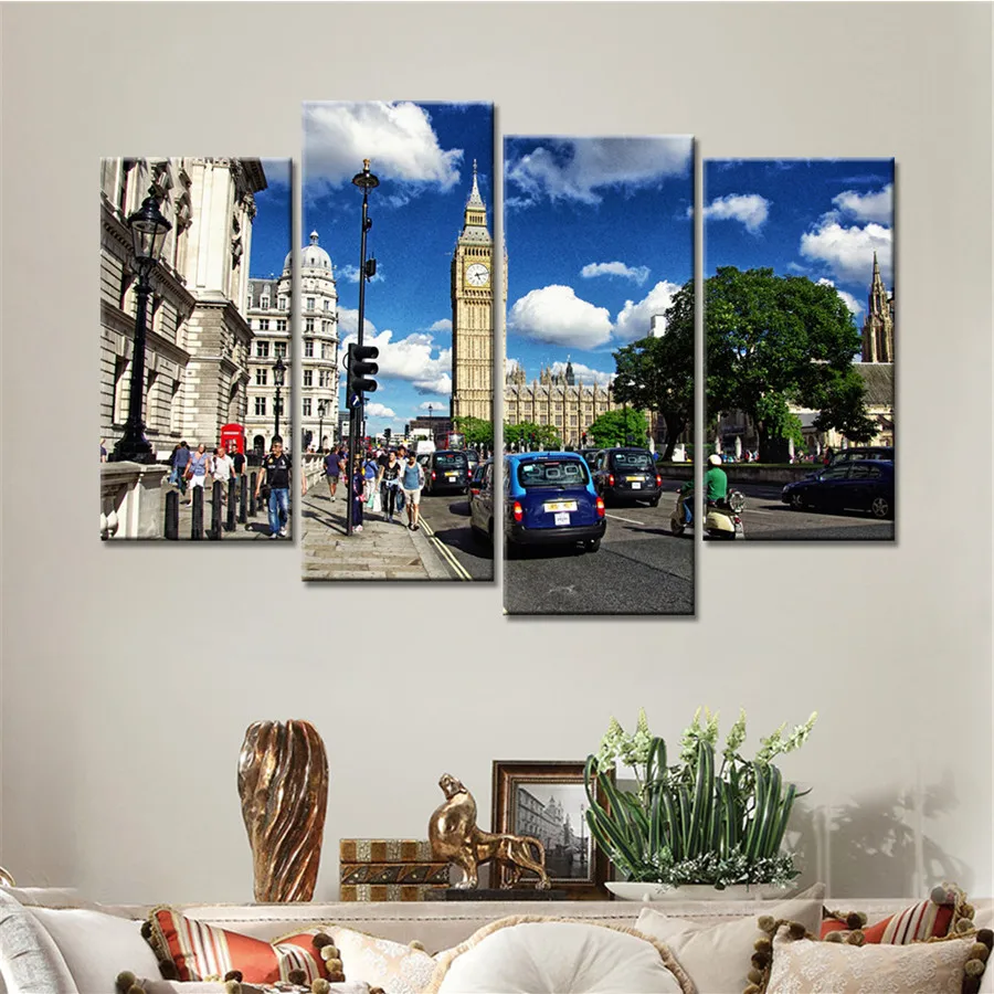 4pcs-set-DIY-Diamond-Mosaic-Embroidery-City-Landscape-Diamond-Painting-Full-square-Rhinestone-cross-stitch-Needlework | Дом и сад
