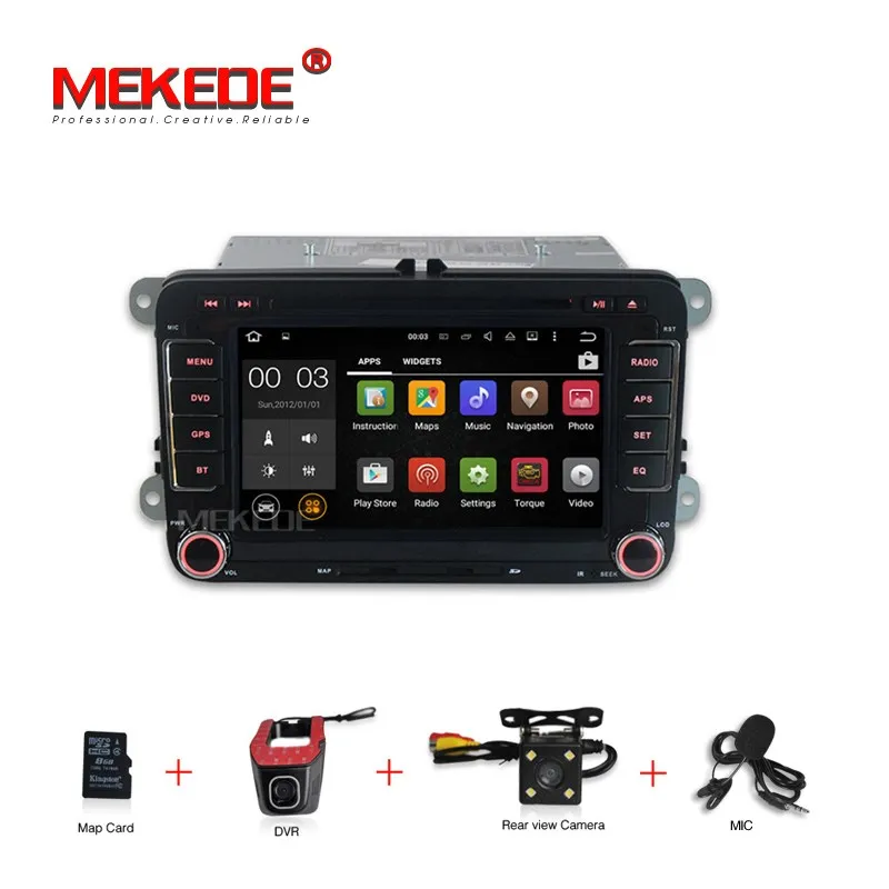 MEKEDE Android7.1 Quad-core 4 г dvd-плеер gps навигатор для VW Гольф 5 6 Touran Passat Jetta Поло tiguan Бесплатная может-bus mic