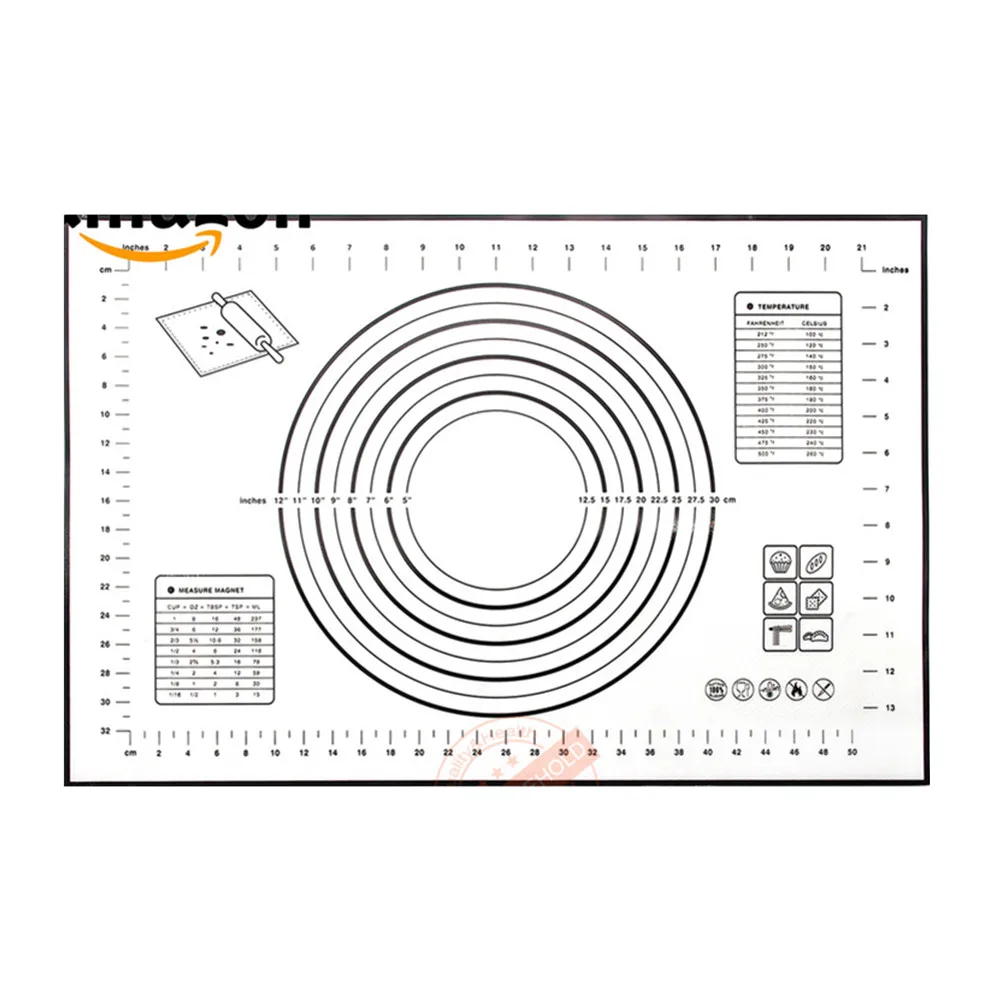

Fondant Roller Acrylic Rolling Pin Large Baking Mat For Pastry Rolling With Measurements Table Placemat Pad Board Non-stick 2019