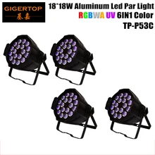 4xlot 330 W 18x18 Вт Led Par, Led RGBWA+ UV Par Light, 18 W Led Par горшок TIPTOP DJ Par Банок Алюминий чехол без мерцания