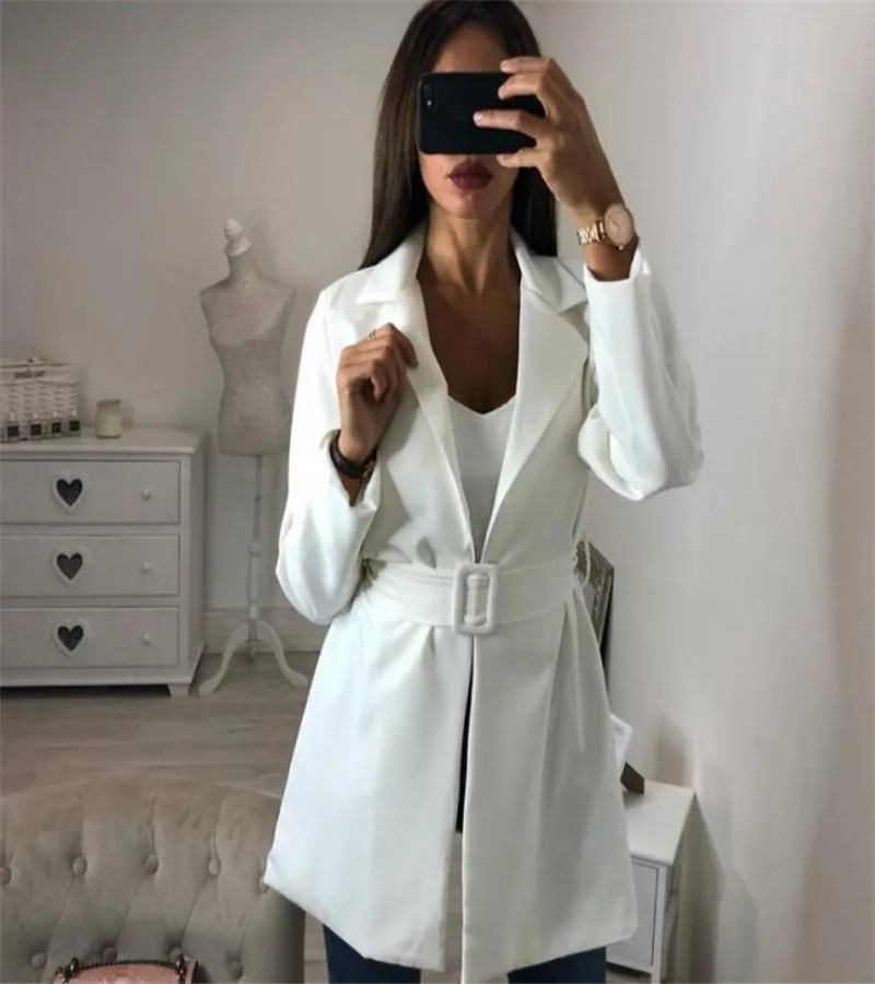

Simple OL Lapel Small Suit Coats Long Sleeve Lapel Casual Single Piece Small Suit Coats With Waistband European and American XL