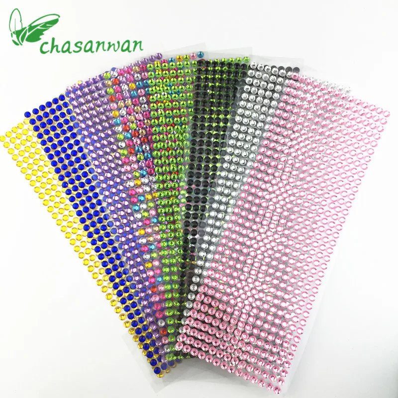 

504Pcs/set 6mm Diy Transparent Diamante Rhinestone Crystal Car Sticker Art Salon Stickers Decal Tips Glitters DIY Decorations .B