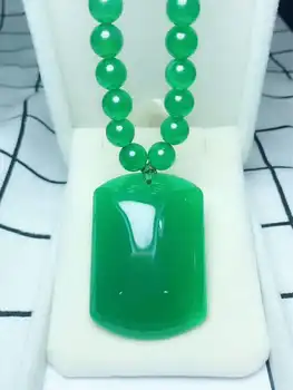 

C21#925 silver inlaid natural chalcedony sweater chain, the jade face is clean and translucent