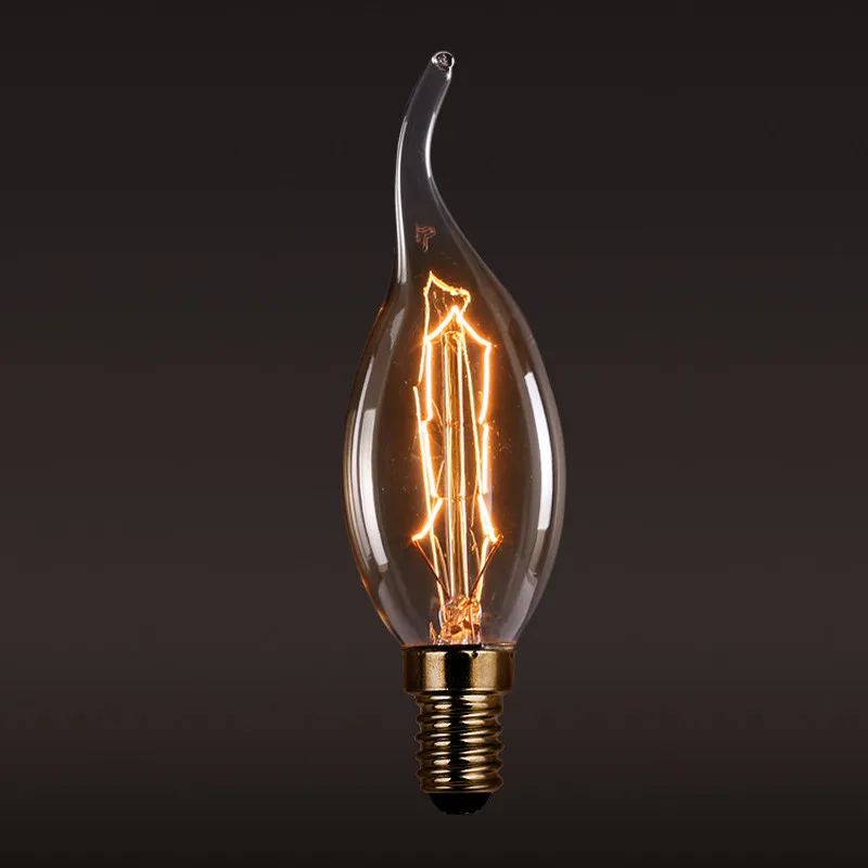 Vintage Edison Light Bulb candle bulb E14 40W 110V 220V C35 Incandescent Bulb for pendant lights4