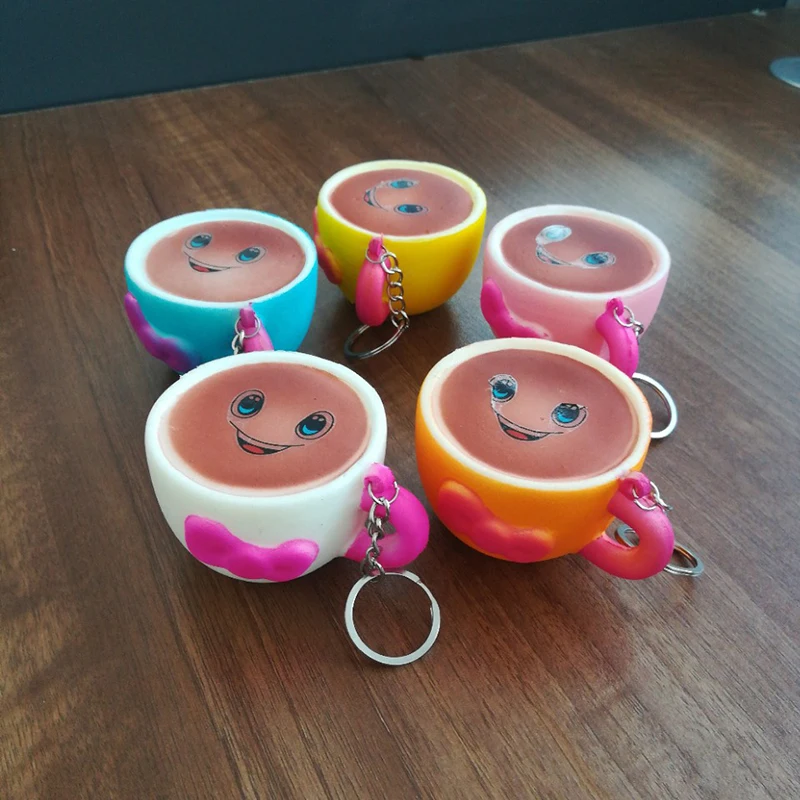 اسفنجي بطيئة ارتفاع Squishies المعطرة كوب الشاي باللبن مع قشة لينة ضغط محشوة لعب الاطفال أحزمة هاتف المحمول متعة ضغط الإفراج هدية
