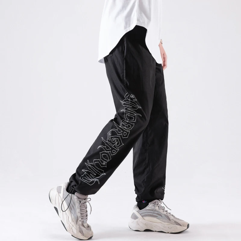 

Side Letter Embroidery Full Length Women Street Jogger Pants 2019 New Fashion Women's Pants Green/Black