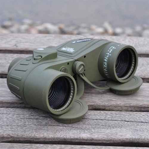10X50 396FT/1000YDS Sports Military Optics Binocular Telescope Spotting Scope with Compass Army green Hi-index BAK4 Prism 